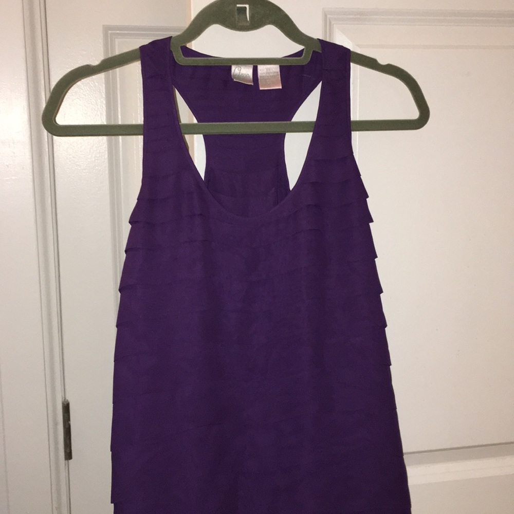 Plum layered tank top